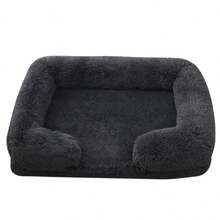 Square Dog Bed Plush Pet Bed Winter Thickened Pad House For Dogs Bed Cat Sofa For Flyffy Dogs Sleeping Bed Sofa Removable Mat - 粉色 - 查看 8