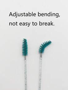 50支/包 水晶柄一次性螺旋睫毛梳，眉眼化妆刷，适用于化妆刷工具 - 藍色 - 查看 5