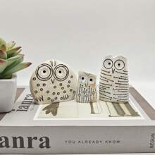 Nuevo conjunto de estatuas y esculturas decorativas simples de búho para decorar estanterías, el hogar y el balcón