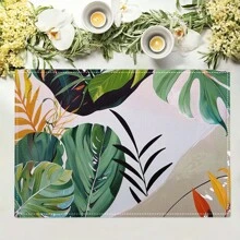 1/4/6/8/12 Pcs Linen Dining Table Placemats, Washable Ocean Seashell Printed Table Mats, Surface Protective Pads, Indoor Outdoor Dining Table Decor, Suitable For Holiday Parties & Kitchen