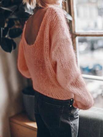 VIBEWAVE Sexy Loose Fit Off Shoulder Hollow Out Lightweight Long Sleeve Sweater For Women, Casual Elegant For Daily & Holiday Wear