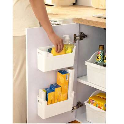 1 hộp đựng đồ treo tường nhà bếp, hộp đựng đồ màu trắng, hộp đựng đồ không đục lỗ bên trong tủ, thích hợp để đựng đồ trong nhà bếp, phòng tắm, phòng ngủ và văn phòng, đồ dùng nhà bếp, đồ dùng nhà bếp, đồ dùng nhà bếp, đồ dùng nhà bếp, đồ dùng nhà bếp, đồ dùng nhà bếp, đồ dùng lưu trữ, ...