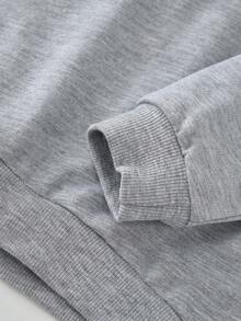 2pcs/set Young Girls' Casual Sport Solid Color Lace Splice Turn-down Collar Sweatshirt And Long Pants Outfits, Spring And Autumn