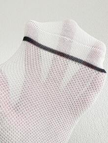 4 Pairs Girls Cute Butterfly Embroidery Mesh Mid-Calf Socks, Ruffled Princess Style, Suitable For Back To School, Spring Outings - Multicolor - View 5