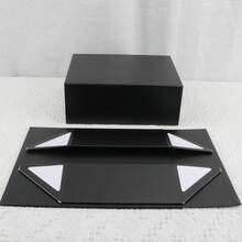 1pc Foldable Magnetic-Closure Ribbon Bow Gift Packaging Box, Presentation Box For Christmas, Holidays - Multicolor - View 6
