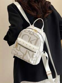 New Fashion Casual Classic Women Backpack, Small Leather Shoulder Bag With Top Handle, Versatile Oxford, Perfectly Matching With Backpack Accessories, Back To School Essentials, Bag For School College, Preppy Backpack For School