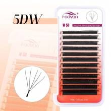 FADVAN D-Curl 3D/4D/5D W Shape Lashs 0.07 7-15mm&Mix Premade W Fan Lash Extensions Natural Soft Black Bushy Style Lashes Faux Mink Individual Lashes , Lash Tech Supplies
