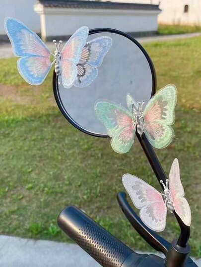 1pc Moving Butterflies Electric Bicycles Bicycle Decorations Cute Small Ornaments On The Car