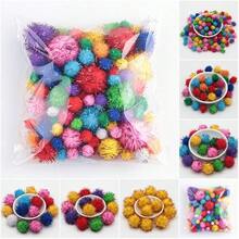 10mm-30mm Colorful Fluffy Plush Pompoms Glitter Pom Poms Balls Assorted Size Pon Pon Balls For Hobby Supplies And DIY Creative Crafts Party Decoration - Multicolor - View 6