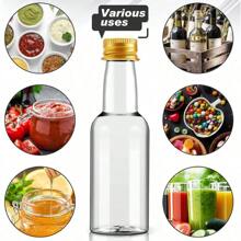 Paquete de 25, Mini botellas de licor, 0.83oz 1.7oz 3.3oz Botellas pequeñas vacías de plástico con tapas de rosca, botellas para shots, envases para bebidas, botellas de vino reutilizables, botellas de espíritu vacías, botellas de jugo, botellas de alcohol, botellas de salsa para bodas, fiestas, suministros para fiestas de Navidad, accesorios portátiles de almacenamiento