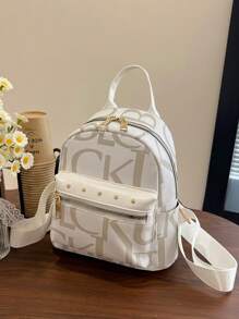 New Fashion Casual Classic Women Backpack, Small Leather Shoulder Bag With Top Handle, Versatile Oxford, Perfectly Matching With Backpack Accessories, Back To School Essentials, Bag For School College, Preppy Backpack For School