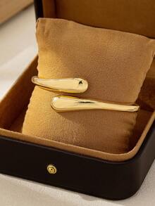 3 件/1 套简约几何波浪竹节形不对称金属手镯套装，适合女性，厚哑光金属和锌合金材质 - 明亮 - 查看 10