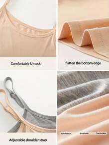 5pcs Women Camisole Tank Tops, Versatile Outer/Underwear, Comfortable Adjustable Straps