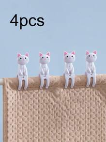 4 piezas Pinzas para toallas de playa con forma de gato, pinzas de plástico para sillas para toallas, pinzas lindas de gatos de dibujos animados, pinzas sujeta-toallas, pinzas antiviento para toallas de playa y ropa