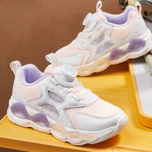 CAMEL CROWN 儿童运动鞋，网眼跑鞋，适合大孩子夏季 - 白/粉/紫 - 查看 2