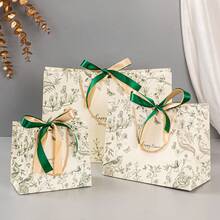 1/5 件新设计礼品袋，复古欧式蝴蝶结手提袋，派对节日礼品包装纸手提袋 - 彩色 - 查看 20