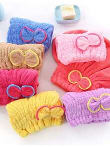 Quick Dry Hair Cap, Thick Bow Reversible Coral Velvet Princess Hat Long Velvet Shower Cap, Women's Long Hair Hair Turban Towel, Quickly Absorb Water And Blow Dry Your Hair, Soft And Comfortable, Convenient And Easy To Use, Mother's Day, Gift For Mom, Gift For Mother Home Bathroom Decor Fall Decor Back To School Hair Bonnet Shower Towels For Beauty Salon, Hotel Sports,Home Essentials, Towel, Skin Care Hair Drying Towel Wrap - Multicolor - View 16