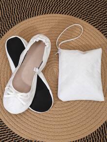 Spring/Summer/Fall New Style Classic Dancing Shoes For Women,Soft, Comfortable And Light,Ballet Shoes For Girls,Complimentary Matching Storage Bag - White - View 2