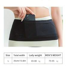 Pochete invisível para corrida - malha sem costura, nylon respirável com padrão de diamante, cinto elástico com absorção de choque, adequada para corrida e condicionamento físico, ótima para caminhadas - preta, visual esportivo moderno, bolsa de cintura leve, pacote de condicionamento físico