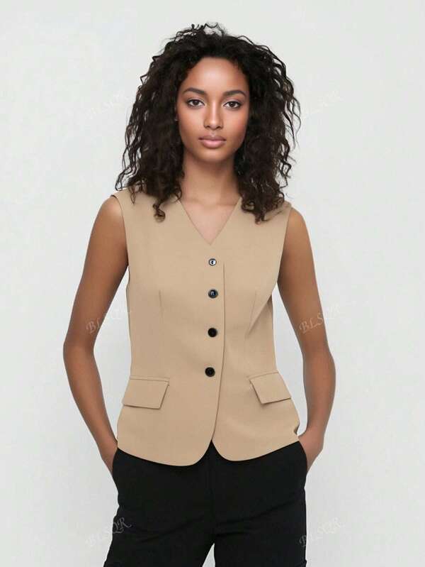 2025 Zomer Nieuwe Mode Effen Kleur Bodycon Cropped Tanktop Voor Vrouwen