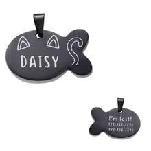 1PC Fish-Shape Dog Cat Personalized Pattern & Name Pet Tags - Double Sided Engraved Pet Name Tags For Pets Double Sided Stainless Steel Pet Id Tags - Multicolor - View 13