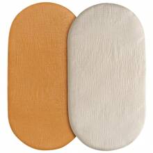 2 Packs Muslin Bassinet Sheets, Flexible For Different Cradle And Bassinet Mattress, Cotton Bassinet Sheets Fitted For Boys And Girls