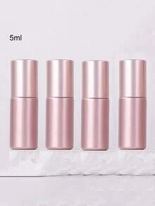 1/2/4pcs 5ml/10ml Rose Gold Roller Bottles, Electroplated Roll-On Bottles, Glass Perfume Bottles, Refillable Cosmetic Tools - Pink - View 12