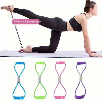 8-Shaped Resistance Band Foam Handle 100% Natural Latex Sweat-Proof And Odor-Free Suitable For Yoga Pilates Home Sports Fitness Shaping Exercise