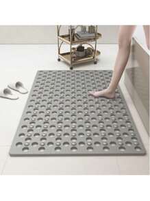 Tapis de bain antidérapant avec ventouses, tapis de douche à séchage rapide avec design à trous ronds, anneaux de massage, convient pour les salles de bain domestiques et d'hôtel, baignoires, gris, bleu ciel, essentiels de salle de bain d'hôtel | Tapis de bain de massage | Tapis de douche, tapis de salle de bain