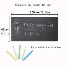 1 件自粘软白板墙贴，配 1 支随机颜色白板笔 / 1 件黑板贴，配 5 支随机颜色粉笔 / 1 件绿板贴，配 5 支随机颜色粉笔，可悬挂白板纸小白板，适用于办公室和家庭使用，教育书写板，学校用品，返校