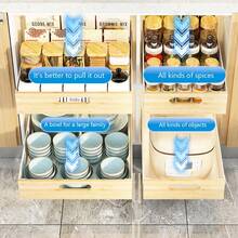 Carbon Steel Pull-Out Drawers, Pull-Out Cabinet Shelves, Bottom-Mounted Pull-Out Storage Shelves For Kitchen Cabinets, Bathrooms, Vanities, Pantry - white 40cm - 查看 5