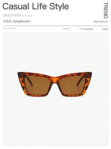 1 pièce Lunettes de mode vintage femme à l'œil de chat en acrylique avec contraste de couleurs, convient pour les sorties, les tenues et les cadeaux de vacances d'été, extérieur, voyage