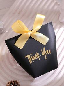5pcs "Premium 'Thank You' Gift Box In Gold On Paper | Featuring Elegant Ribbon | Perfect For Christmas, Wedding, BabyShower, And Beyond - Multicolor - View 3