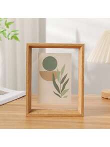 1 pieza Marco de fotos de doble cara, marco de fotos de madera retro de vidrio acrílico transparente de alta calidad, marco de fotos DIY, se puede colocar en la foto, adecuado para sala de estar, decoración de dormitorio, fiesta festiva, regalo de cumpleaños, decoración del hogar, decoración de interiores, almacenamiento creativo de plantas de escritorio, regalo del Día de San Valentín