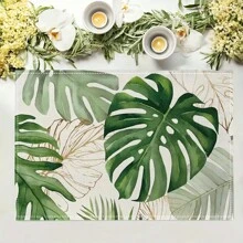 1/4/6/8/12 Pcs Linen Dining Table Placemats, Washable Ocean Seashell Printed Table Mats, Surface Protective Pads, Indoor Outdoor Dining Table Decor, Suitable For Holiday Parties & Kitchen