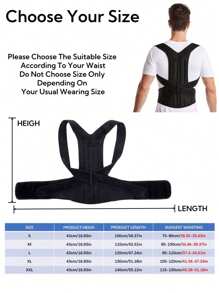 1 Corrector de postura masculino/femenino para primavera/verano, ajustable y cómodo soporte de espalda que ayuda a la columna vertebral, espalda, cuello, clavícula y hombros, mejora la postura