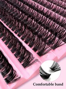 200pcs D Curl DIY Eyelash Cluster, 80D Cluster Eyelashes, 0.07mm D Curl 8-16mm Mixed Natural Eyelash Extensions, Super Thick And Lengthening Cluster Eyelashes, Curly Single Eyelashes, Thin And Lengthening Eyelashes, Lengthening And Cartoon-Like Appearance Eyelashes, Suitable For Beginners At Home200pcs Extra Thick False Eyelashes, 200pcs Large Capacity Lash Clusters, Eyelash Clusters, Individual Eyelashes, Lashes, Fake Lashes - D - View 3