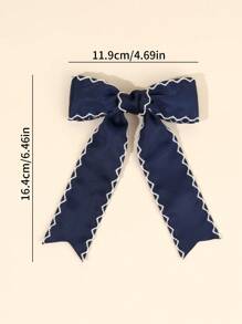 1 pieza Lazo de pelo azul marino para niñas, hebilla de cocodrilo con lazo de cinta de grosgrán de unicolor, elegante accesorio de pelo para bodas, fiestas, vacaciones, para bebés, niños pequeños y niños, accesorios para el cabello