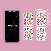 4 miếng dán hình đá quý acrylic tự làm cho thú cưng - Hình trái tim, hoa và ngôi sao nhiều màu sắc, thích hợp làm phụ kiện chăm sóc và làm đẹp cho chó. - Nhiều màu - Xem 3