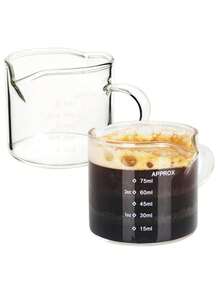 1 件带手柄的浓缩咖啡杯、带双刻度的双嘴玻璃量杯、带 V 形嘴的浓缩咖啡酒杯、透明玻璃牛奶起泡壶、浓缩咖啡配件、牛奶杯 2.5 盎司 返校 - 彩色 - 查看 3