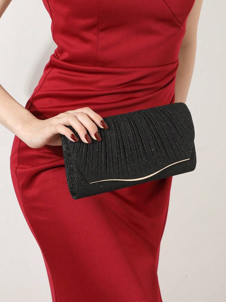 女士钻石首饰 闪耀奢华钻石首饰套装 闪耀项链 耳环 手链套装 个性闪粉 皱纹信封包 手提包 时尚宴会包 手提宴会包 手提宴会包 优雅手提宴会包 女士舞会手提包 女士新娘宴会包 舞会手提包 金属链条手提包 婚礼派对手提包 酒会婚礼 新款钱包宴会包 - 黑色 - 查看 13