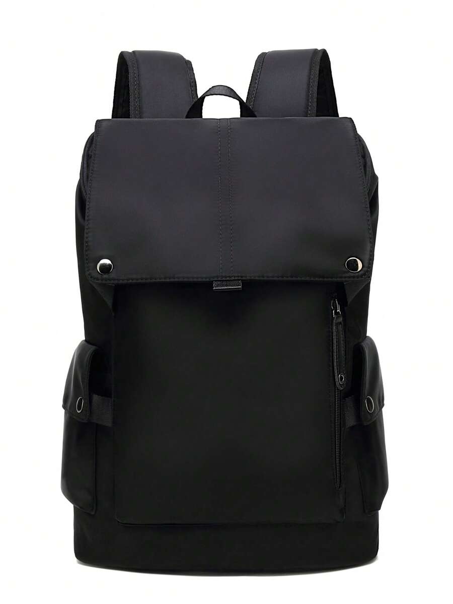 Fashion Casual Campus Style Student Backpack, Large Capacity Multi-Pocket Multifunctional Backpack - Black - View 1