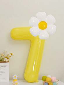 40 英寸雏菊花数字气球，非常适合生日派对、周年庆典和户外活动装饰 - 充满活力的派对用品 - 黃色 - 查看 11