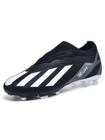 1 Pair Men's Low-Top Outdoor Football/Soccer Cleats, Adult & Youth, Non-Slip, Wear-Resistant, Suitable For AG, FG, Soft Soil, Grass Field, Match & Training, Lace-Up, Small Size, Leather