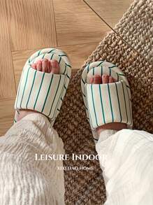 XIXITIAO Sandales rayées vintage intérieures XIXITIAO, sandales plates décontractées pour couples, absorbantes et respirantes, sandales de maison/salle de bain toutes saisons, sandales plates anti-dérapantes à blocs de couleurs pour femmes