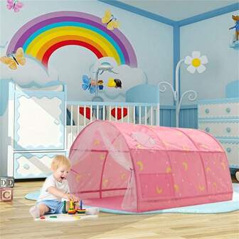 1pc Baby Kids Tenten Bed Tent Cartoon Ontwerp Stevig En Praktisch Voor Binnen- En Buitenactiviteiten (140*100*80cm)