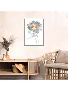 1/6PCS Optional Frame Posters Wall Arts Modern Abstract Minimalist Wall Art Posters Living Room Decor ,Wall Art With Frame