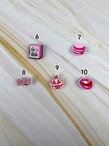 10pcs/Set Milk & Hamburger Cartoon Pattern Decorative Accessories Suitable For Sandals, DIY Slippers, Birthday, Festival Gifts
