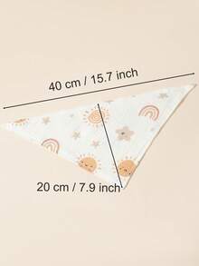 3 件装婴儿/幼儿柔软舒适星星、月亮、鹦鹉、太阳印花棉布围兜 - 彩色 - 查看 4