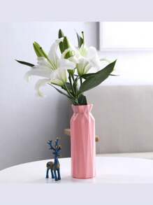 Modern Nordic Style Origami Art Flower Pot, Creative Cylindrical Vase, Suitable For Home Decoration, Wedding, Engagement, Birthday Party, Plastic, Bouquet Vase Photography Props And Creative Flower Art Perfect Choice, Vase Container Simple Geometric Flower Pot Decoration Living Room